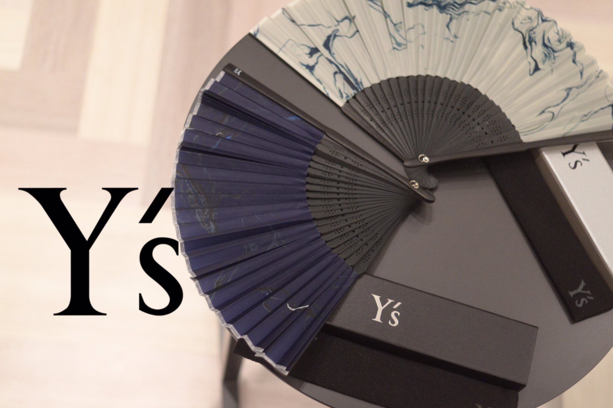 YOHJI YAMAMOTO / 扇子（LEATHER FOLDING FAN(FREE SIZE Black