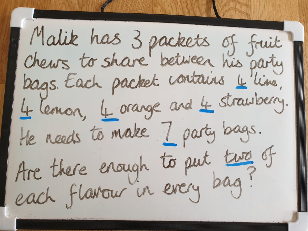 MoorePrimary's tweet image. DAILY MATHS CHALLENGE

Can you solve this word problem? 
Explain your answer. 

#homelearning #mathsathome #MathsChallenge