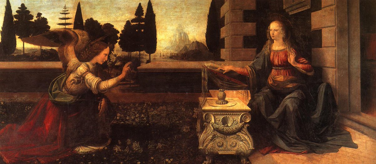 ArtistDaVinci's tweet photo. Annunciation, 1472 #earlyrenaissance #leonardodavinci https://t.co/2WiOiPcThi