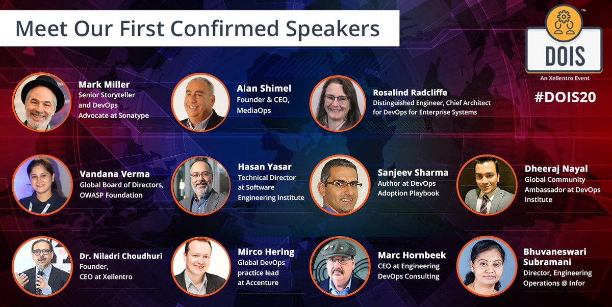 DevOpsIS's tweet photo. A big shoutout to everyone out there as we introduce first confirmed stalwart Leaders of our industry, the eleven prominent #speakers of DevOps India Summit 20’, who are going to contribute their #keynotes and deliver their knowledge.

Register Now: https://t.co/istw3Xo2ij https://t.co/74lUgr33bU