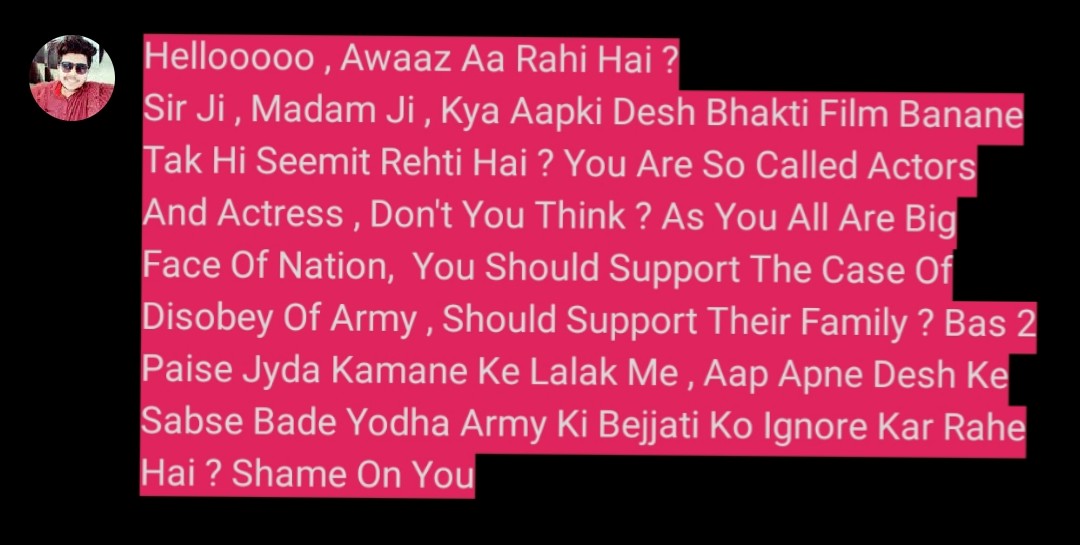 geekyrajnish's tweet image. @vickykaushal09 @akshaykumar @iamsunnydeol @BajpayeeManoj @imsrk @taapsee @aliaa08 @ajaydevgn @aamir_khan @AnupamPKher @SrBachchan @BeingSalmanKhan @TheJohnAbraham
#hindustanibhau #akhsaykumar #salmankhan #Asksrk
#EktaKapoor #ektakapoormafimango #EktaKapoorindianarmysesorrybolo
