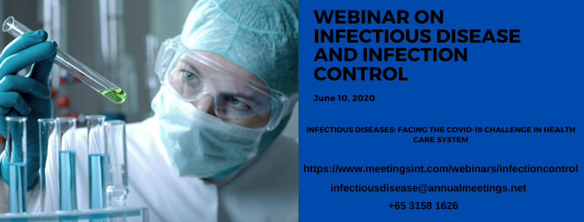 Go #Live with #Infectious #Disease and Infection #Control #Webinar. #Meetings International is organizing Webinar on Infectious Disease and Infection Control will be hosted on #June 10, 2020.

For more details, visit: meetingsint.com/webinars/infec…