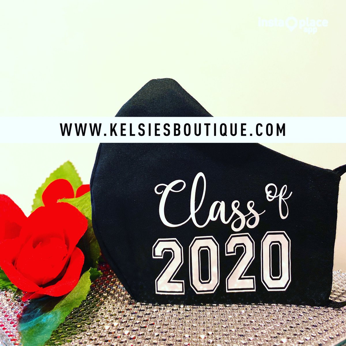 @KelsiesBoutique #2020 #ClassOf2020 #PersonalizedMask #CustomMask #FaceCovering #Facemask #Embroidery #SeasonalItems #Summer2020 #SummertimeReady #ShopWithKelsie Instagram.com/KelsiesBoutique