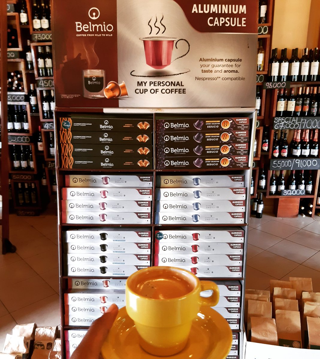 thepantryug's tweet image. Yummy #coffeecapsules only available here at #KampalasBestLittleWineShop #saturdaycoffee #risoluto #belmiocoffee