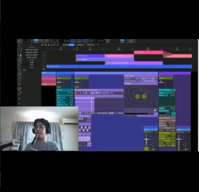 SensomusicUsine's tweet photo. Beautiful piece of #clarinet and #electronics, work from @kaoru_nishimura with #HH4 #usinehollyhoc
#brainmodular
https://t.co/kiBoJqClg2 https://t.co/wZKVx5hKW4