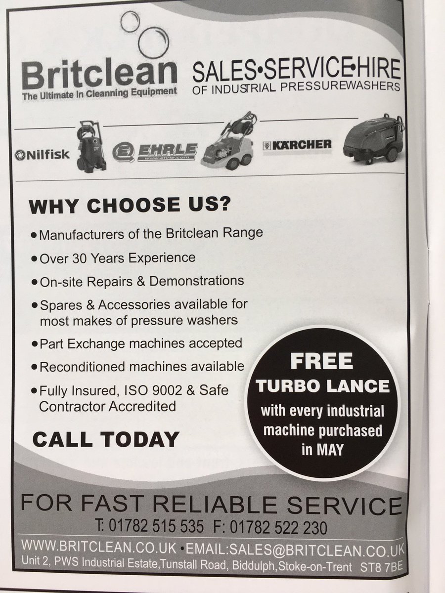 TheFarmart's tweet photo. ⭐️⭐️Advertiser of the day ⭐️⭐️
@BritcleanUKLtd is another of our lovely very long serving advertisers. They sell, repair &amp; service #pressurewashers Every farm should have a decent, reliable pressure washer, so call 01782 515535 to talk to the experts. https://t.co/ucudpUqqE5