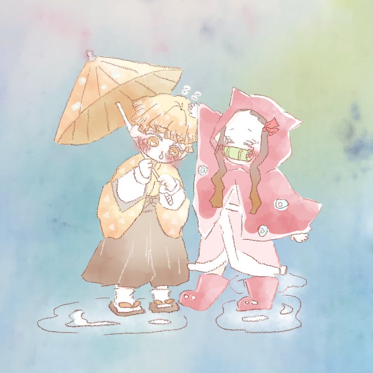 竈門禰豆子 「「だいじょうぶ」 」|慈雨のイラスト