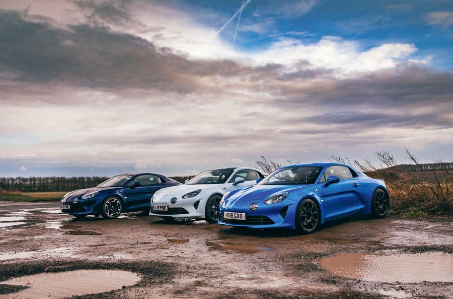 autocar's tweet photo. Video: Can you improve upon automotive perfection? We had to find out, so gathered three versions of the Alpine A110 for a showdown https://t.co/TsJA6hqbKb https://t.co/CKecciVGBs