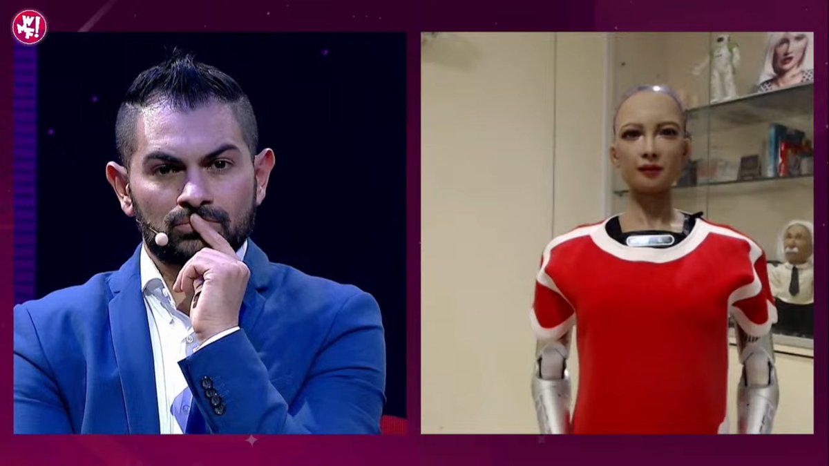 L'ospite più atteso nell'ultima giornata del @ilfestival è Sophia, il robot umanoide più avanzato al mondo. Affascinante il dialogo con <a href="/cosmanolombardo/">Cosmano Lombardo</a>  #WMF #WeMakeFuture
