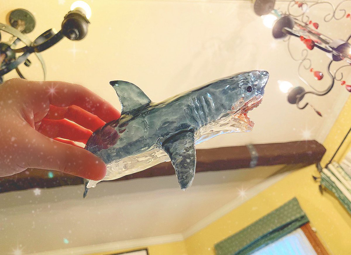 サメは海でとても美しい生き物 空洞レジンでその姿を表現するのが