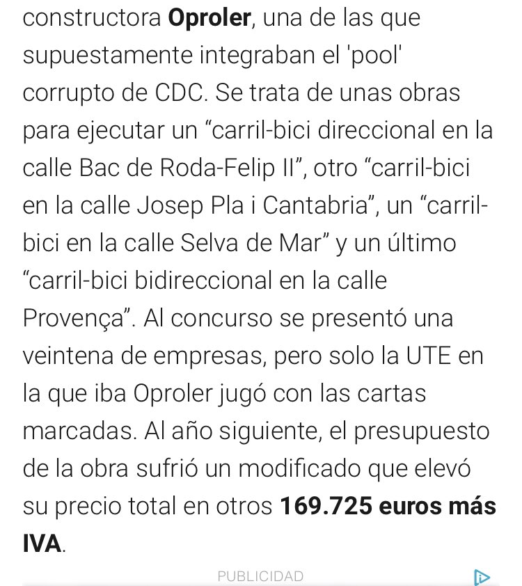 aitorcarr's tweet image. Atenció perquè resulta que el ja famós carril bici de Pilar Rahola es va construir durant el mandat Trias i està dins de la investigació de la trama del 3% de Convergència. Tota aquesta història és insuperable
