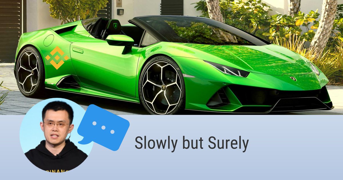 CryptoMeme5's tweet photo. Everyone is asking for when moon, when lambo.....  Crypto giant @cz_binance already answered it multiple time 🥰😁🧐😎 https://t.co/xUWyN9j8Gl