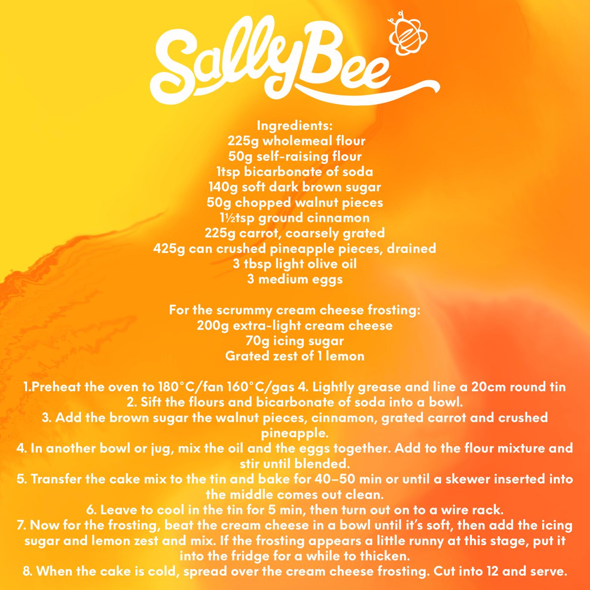 sallybeelicious's tweet photo. Scrummy Carrot Cake 🥕
Some days you’ve just got to have cake! Have a piece of this and feed your soul ❤️
#sallybee #sallybeelicious #goodfood #feelgood #blogger #foodblogger #inspiration #motivation #weekendtreat #healthymovement https://t.co/d6JpoJUrto