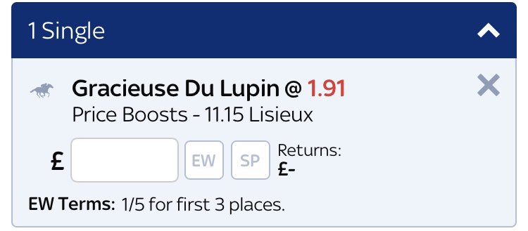 Terrystips2's tweet photo. Racing Single:
Gracieuse Du Lupin🐎
Lisieux-11:15
Odds: 1.91💰
Hit LIKE if you’re on👍
#terrystips #racing https://t.co/ltqTqtUtfF
