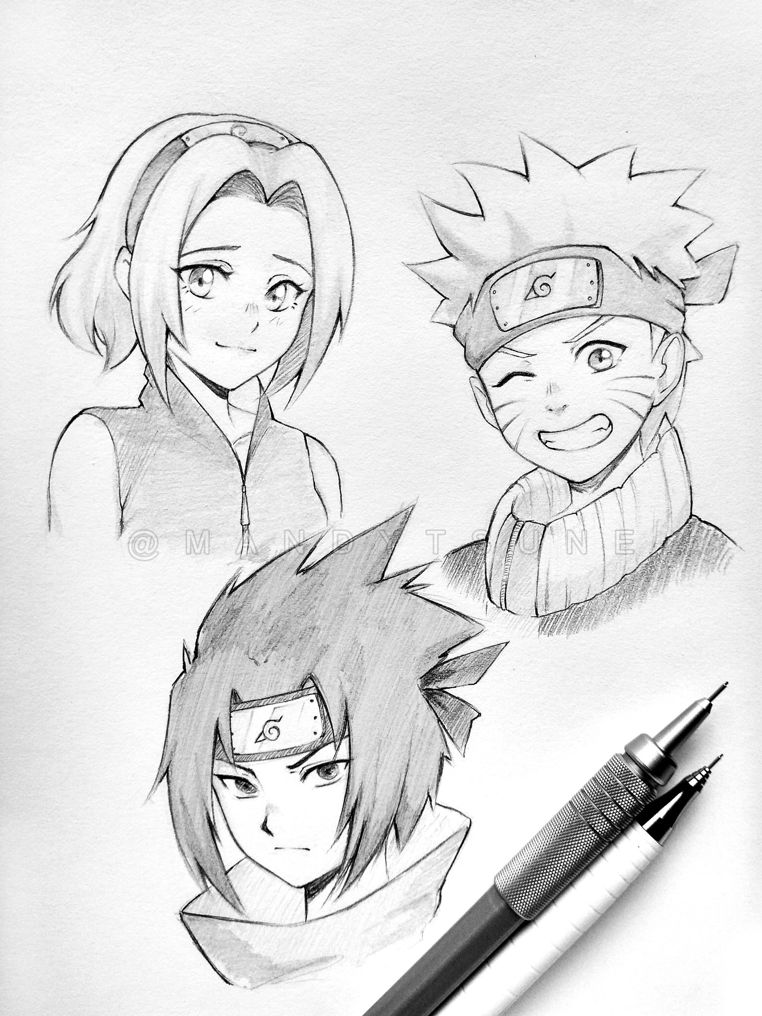 DRAWING, NARUTO, SASUKE, SAKURA