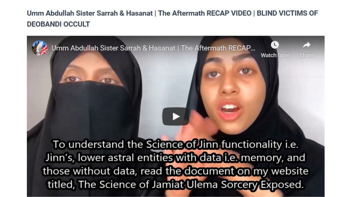 UKMufti_EXPOSED's tweet photo. Umm Abdullah Sister Sarrah & Hasanat | The Aftermath RECAP VIDEO | BLIND VICTIMS OF DEOBANDI OCCULT
https://t.co/GWEBJqukh5
Check website in Bio
#UmmAbdullah #HasanatRuqya #exposingummabdullah #hasanatofficial #sistersarrah #ummxabdullah #hasanstruqya #Hasanat #HasanatExposed https://t.co/FtyUI5hdTQ