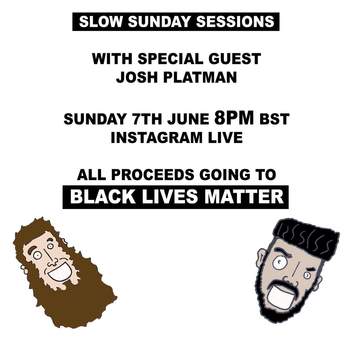 RPelleymounter's tweet photo. Really exciting to catch up with the original bass man Josh Platman tomorrow at 8.00pm for Slow Sunday Sessions. 

For this week I’m encouraging you to send any money you’d usually send my way to black lives matter.

https://t.co/YXReONr1VO https://t.co/62EO0R5Tmk