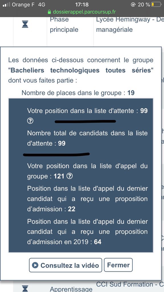 Bss8Mathieu's tweet image. En étant 99/99 en liste d’attentes j’ai quand même réussie à être prit, qui dit mieux ? #parcousup2020