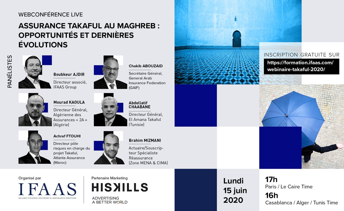 RDV lundi 15 juin 2020 pour un nouveau #webinaire sur l'assurance #Takaful au #Maghreb (#financeislamique) 
A ne pas manquer : formation.ifaas.com/webinaire-taka…