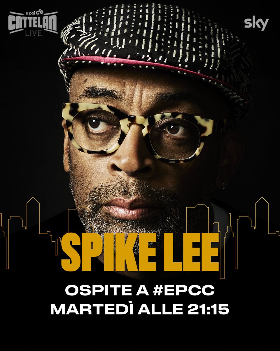 EPCCattelan's tweet photo. Siamo super emozionati questa settimana. Ospite a #EPCC il grande Spike Lee. 🔥 Vi aspettiamo martedì alle 21.15 su @SkyUno! https://t.co/b7V3KSSJyj