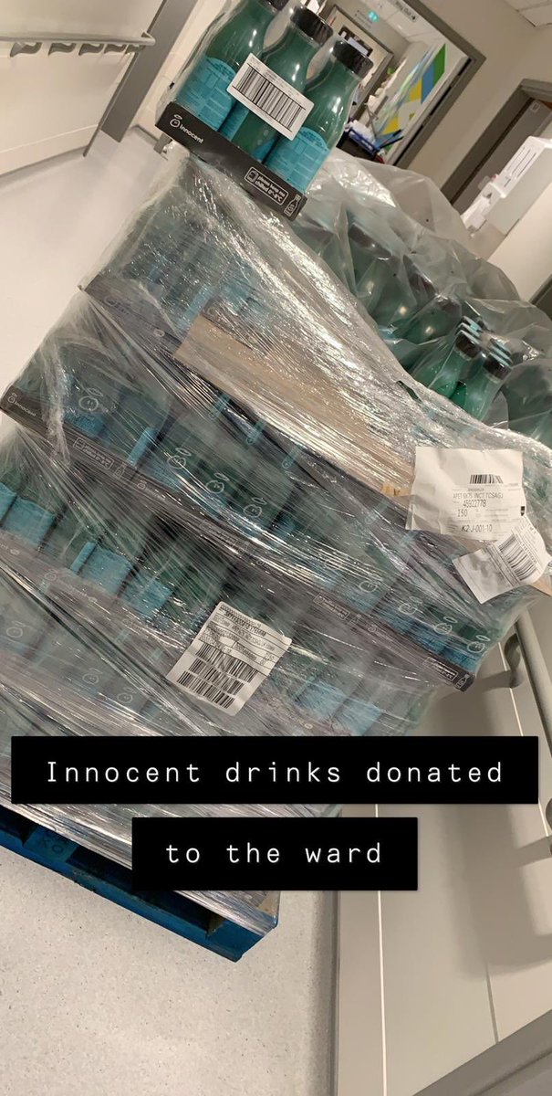 What a lovely surprise donation from <a href="/innocent/">innocent drinks</a> organised by <a href="/RahmanHameeda/">HameedaRahman</a>. Staff were overwhelmed by your generosity. Thank you. <a href="/BakahJosephine/">Josephine Bakah</a> @NewhamHospital <a href="/FrewinDonna/">Donna Jenkinson</a> @victoriaturone