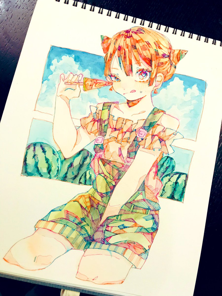 夏とあの子とスイカバー オオノシ 高浮上のイラスト