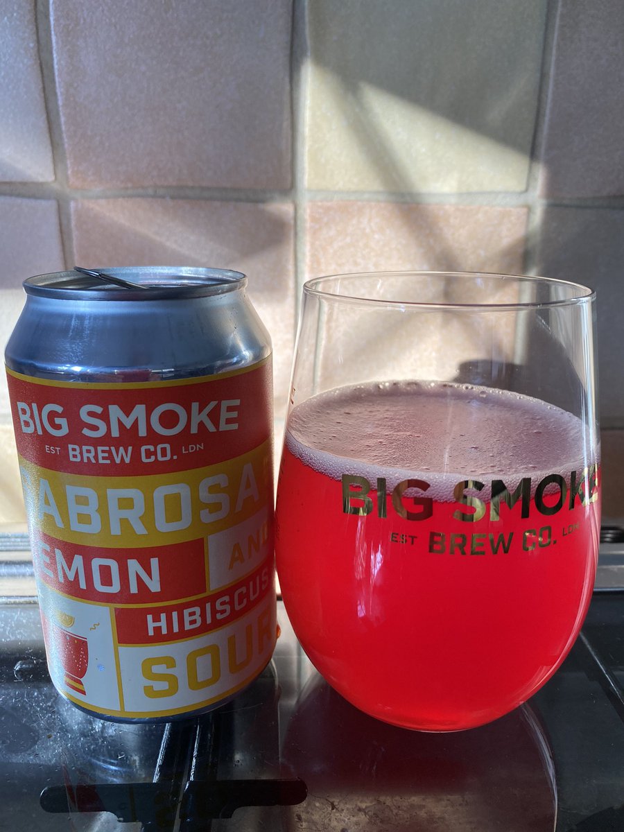 finknottle75's tweet photo. Yet another cracking new @bigsmokebrew beer - lemon/hibiscus sour. Not a massive fan of sours but enjoyed this. #CraftBeer #IsolationBeers https://t.co/RuEGhfXN9Z