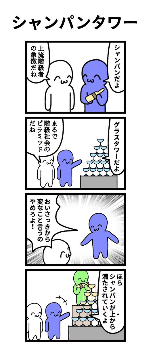 四コマ漫画
「シャンパンタワー」 