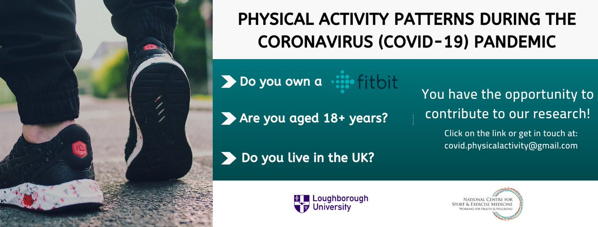 THANK YOU to everyone who has participated so far! 

Some interesting trends are beginning to develop however, we are still looking for participants! 

If you (or someone you know) owns a #Fitbit please either click on the link below or get in touch! 

lboro.onlinesurveys.ac.uk/cvdpa