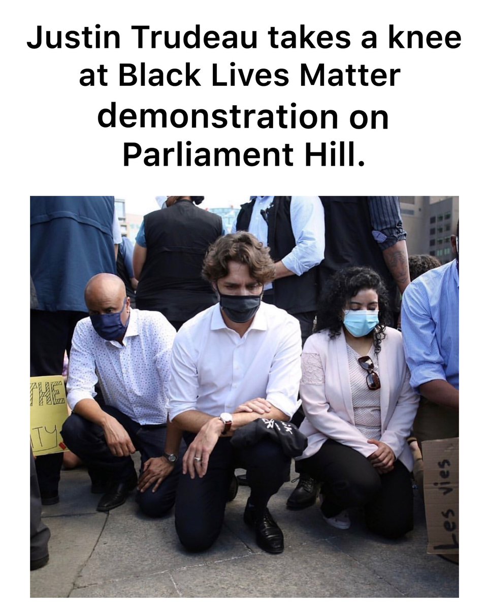 krowdmagazine's tweet photo. #JustinTrudeau takes a knee at Black Lives Matter demonstration on Parliament Hill. 
#NoJusticeNoPeace #blm #blmottawa 
https://t.co/noHZ0D47eN https://t.co/7gUx2Msmo6