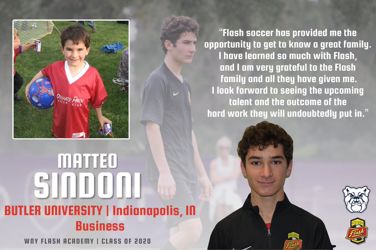 WNYFlashAcademy's tweet photo. Matteo Sindoni is headed to Indiana to continue his education at Butler University! He intends on studying Business. Matteo has left a message about the Flash! ⚡️
#FlashClassOf2020
#MoreThanALeague
#ChangingTheLandscape https://t.co/0UGyk7g5An