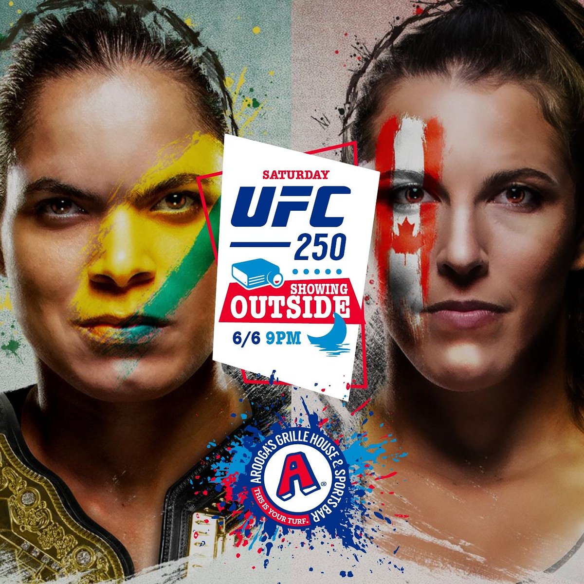 garyhuetherjr's tweet image. Super stoked that @Aroogas will be showing #UFC250 outside on a huge screen in the parking lot &amp;amp; patio at @Aroogas15 Camp Hill &amp;amp; @Aroogas462 Lancaster tonight at 9pm. #arooganation #aroogas #UFC