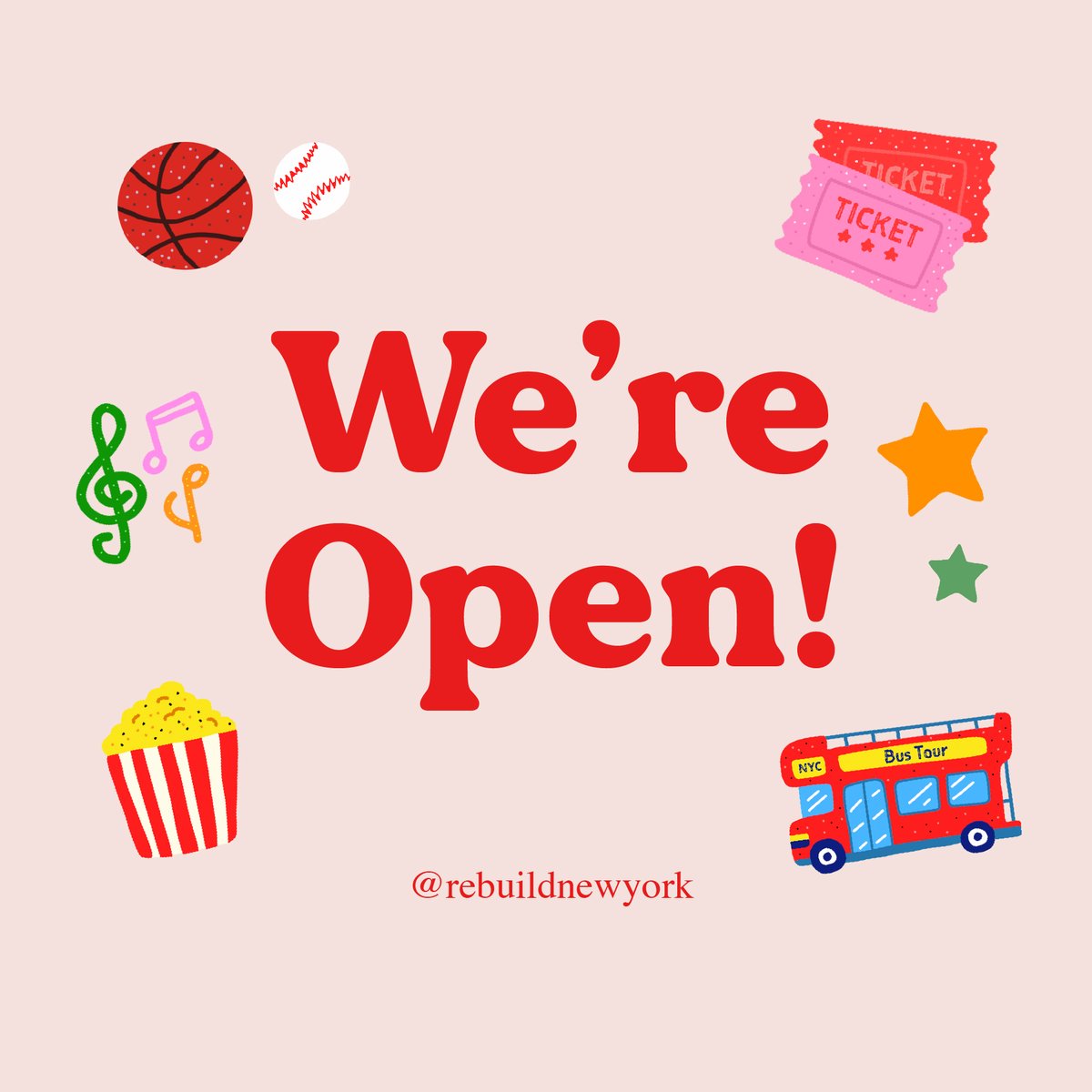 In celebration of phase 1 of NYC’s reopening, we put together a social media toolkit for local businesses, including GIFs and illustrations for sharing. Find it all here: rebuildnewyork.org/wereopen-socia…