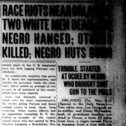 The black population had been disenfranchised throughout the reconstruction era due to not having any inherent wealth or land (a voting suppression tactic across the nation at this time) and on the presidential Election Day this all came tumbling down.