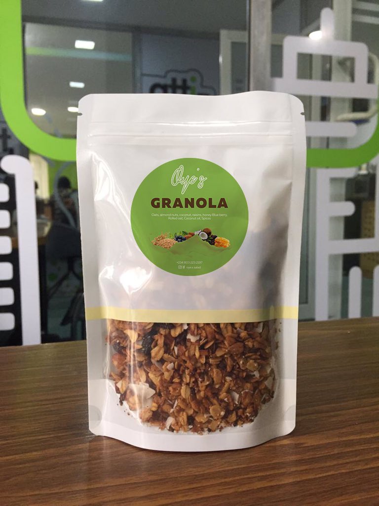 oyessalad's tweet photo. I’m a lover of granola and all it��s healthy benefits. So when I decided to start making my own I knew it has to be perfect. After attending a training and numerous trials, I was able to come up with the ���Perfect Granola’. 
So, allow me introduce to you #oyesgranola!
#6thjune https://t.co/DJ0mQWg50M