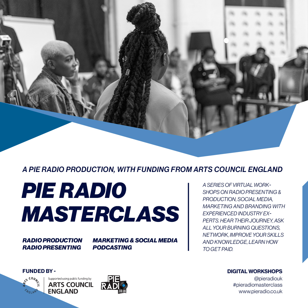 PieRadioUK's tweet image. Excited to share this #pieradiomasterclass virtual workshops on Radio Presenting, Production, Branding, Building a career in radio!  Learn from industry experts

Supported by @ace_national @ace_thenorth 

Sign up: enquiries071685.typeform.com/to/bmhGaf 

#letscreate #creativediversity