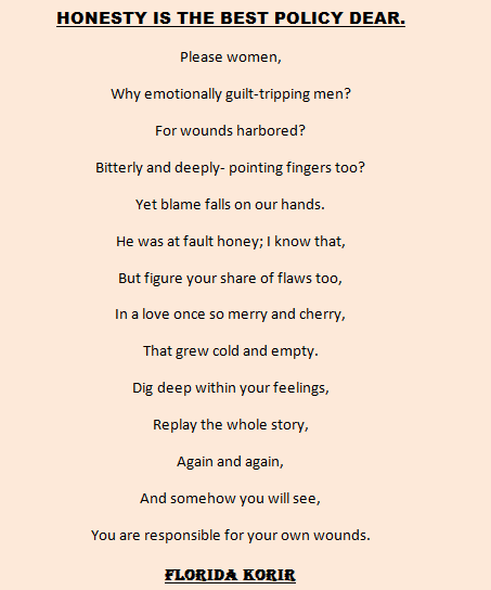 floridakorir's tweet photo. We have to realize our own faults too, with everything that went wrong in the so old good love. A poem for you. https://t.co/0OVlFGyeJo