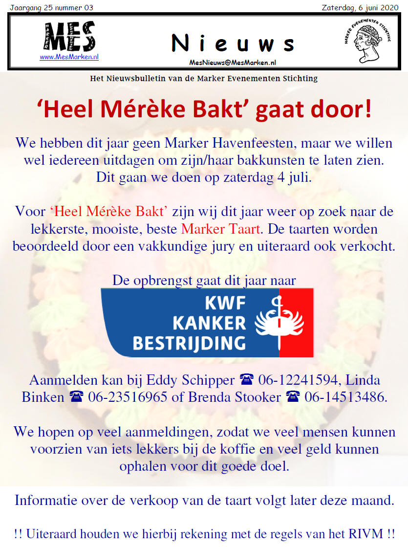 Marker Nieuws on Twitter "MES Nieuws, nummer 3 'Heel Mérèke Bakt