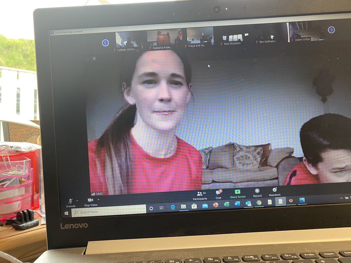 Well that cheered us up! With no Junior county this weekend Thanks to @IngaBurtonHIE, Orkney Coach who organised a virtual get together with <a href="/HannahMiley89/">Hannah Miley</a> and the Orkney &amp; Shetland senior squads. Hannah ran a pilates session, some fun challenges &amp; Q&amp;As. Thanks very much Hannah