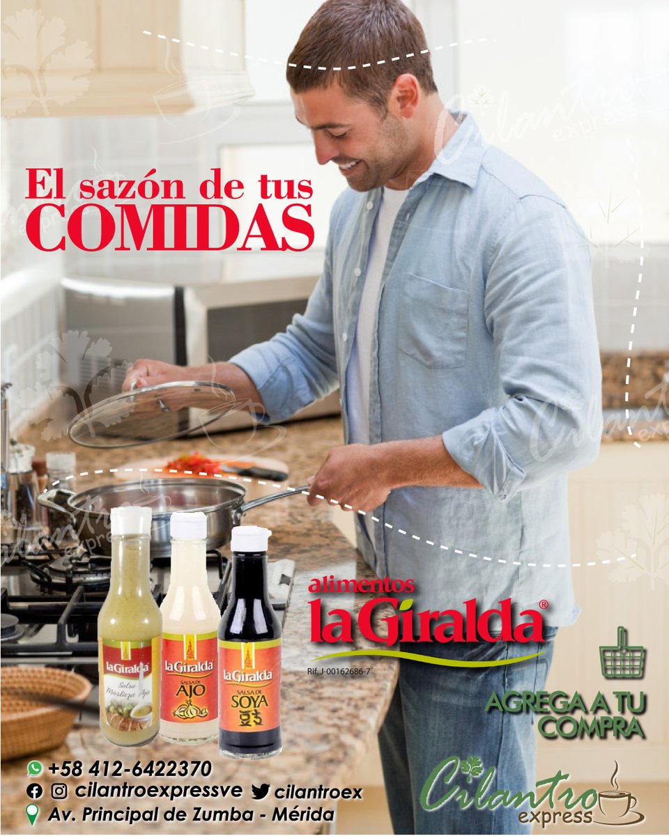 CilantroEx's tweet photo. El sabor de tus comidas esta en las salsas de alimentos La Giralda (@lagiraldave).⁣
⁣
✅Motaza Ajo⁣
✅Soya⁣
✅Ajo⁣
⁣
⁣ 🛒Agrégalo a tus compras…⁣⁣⁣⁣⁣⁣⁣⁣⁣
⁣⁣⁣⁣⁣⁣
⁣⁣#cilantroexpressve
#6Junio
#6Jun

https://t.co/LoIr7oW6s7 https://t.co/JOlLZ4KqBP