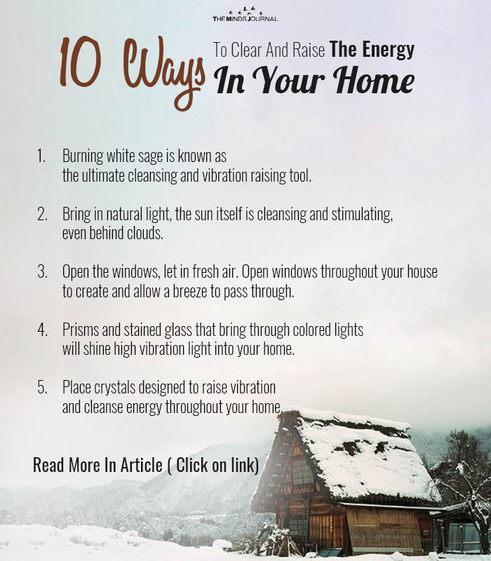 TheMindsJournal's tweet photo. Tension lingering in your home? Feeling sick when you’re inside? Try these things to clear and raise the energy in your home – ASAP!
10 ways to clear and raise the energy in your home
Read More - https://t.co/75oRUg7hXX
#energysensitive #highenergy #saging https://t.co/v78RhVUtWL