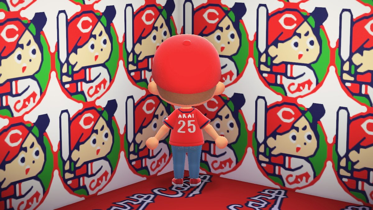 carp_cc's tweet photo. マイデザインでカープユニ作ってみました。
難しいですね。
#あつまれどうぶつの森
＃どうぶつの森
#carp 
#カープ
#マイデサイン https://t.co/QqsRDBQk4Y