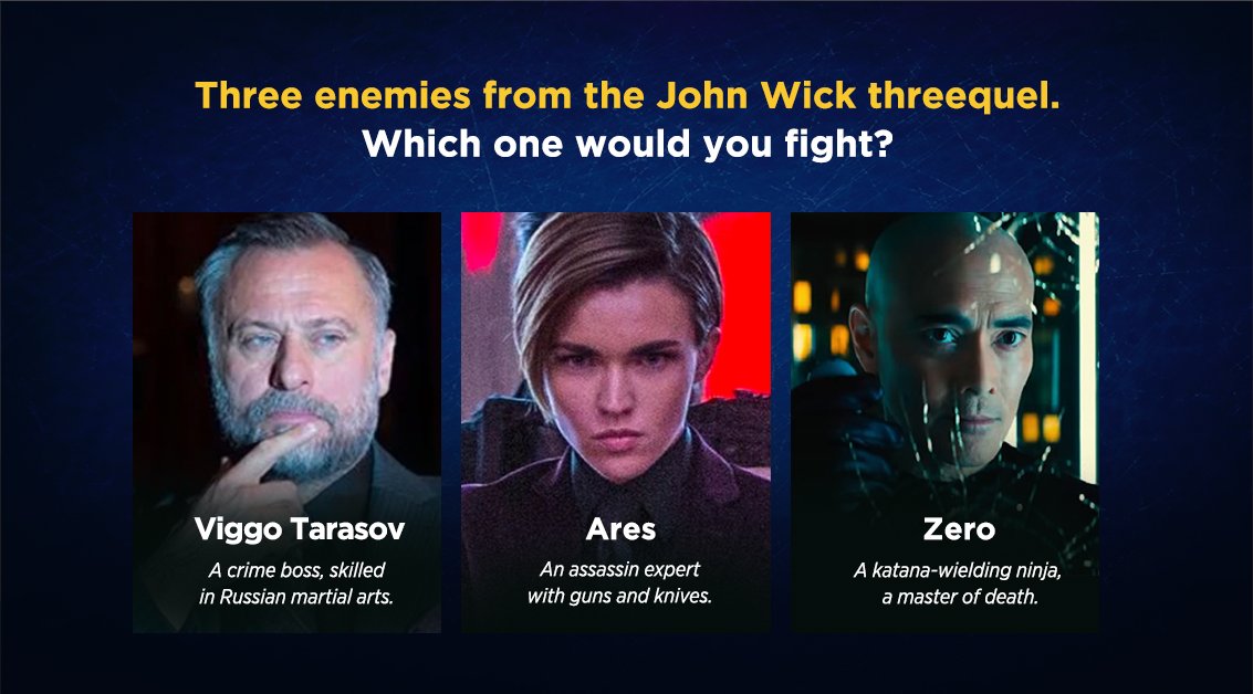 StarMoviesIndia's tweet photo. Each with their own skill set, all of them deadly.
#ThreequelsOnStarMovies | #JohnWick: Chapter 1, 2 & 3 | Now Playing
#JohnWickChapter #JohnWickMovie #Parabellum #BabaYaga #JohnWickTrilogy https://t.co/go7kPLk4Si