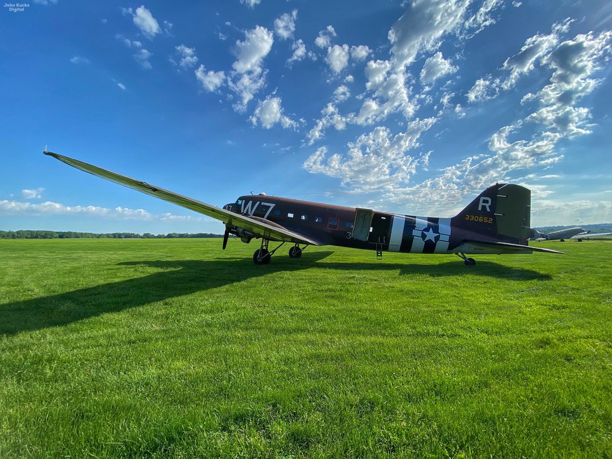 john_kucko's tweet photo. Morning Glory: Spectacular morning in Geneseo, NY @GeneseoAirshow where Whiskey 7 will honor healthcare/essential workers in the Southern Tier. 76 years ago today, this icon flew troops into #Normandy #DDay @NYGovCuomo @realDonaldTrump @News_8 @spann @JimCantore @StephanieAbrams https://t.co/4QQY9HMDrA