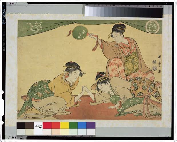 江戸時代の当時美人で有名だった看板娘を勝手に戦わせて首引きしてるキャットファイト絵とか描いてるの 俺たちや 江戸時代の 