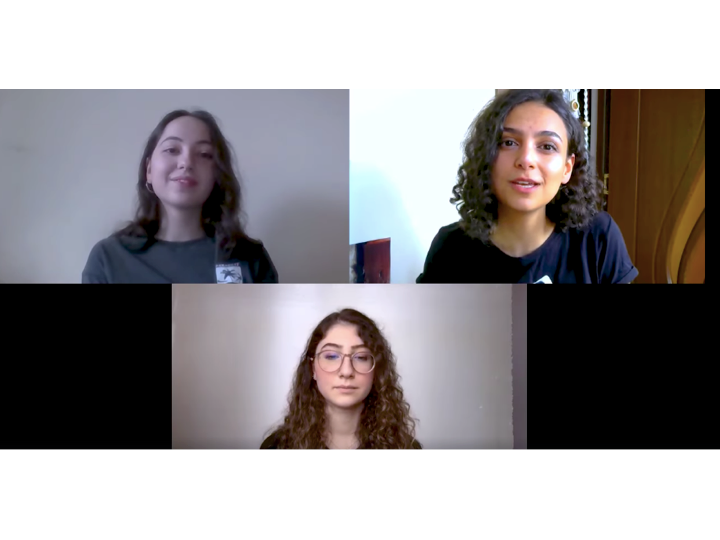 agbu's tweet photo. Talented @AUAtweets students Anna Ispiryan, Hripsime Muradyan, & Amaras Mehrabian sing Leonard Cohen’s Hallelujah. Stay safe & healthy as we navigate through these difficult times. AGBU is a proud co-founder & supporter of AUA. #AGBUInUnity #AUAFromHome https://t.co/8sYmuiHPpL https://t.co/SL83P7SBJw