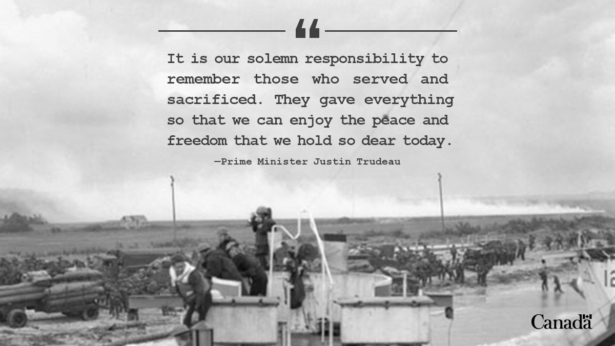 Today, we remember the brave Canadians and Newfoundlanders who fought, and those who gave their lives, alongside Allied forces in a battle that became a turning point in the Second World War and changed the course of history: ow.ly/JnGO50A0E3b #DDay