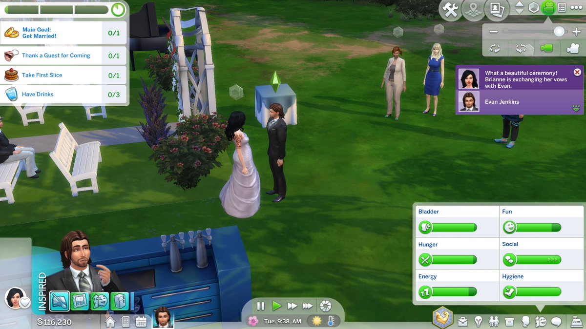 javeconsorte's tweet photo. My #SIMS wedding day - why can't they just go to the #wedding arch automatically? @TheSims #MomWhoSims https://t.co/5Zywq0IdiP