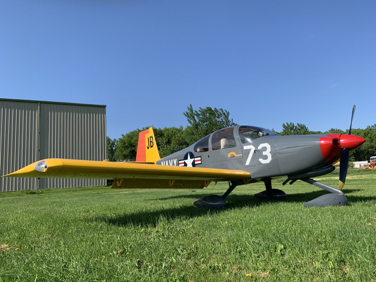 WarplaneMuseum's tweet photo. Our safety briefing is done and the crews are beginning to preflight their airplanes! We have a BEAUTIFUL day for the flyover! 😎

We've had many questions about this beautiful RV 10 that many will see in today's formation. This airplane takes air to air photos! 
#ThanksFromAbove https://t.co/i0XPSaNBGJ