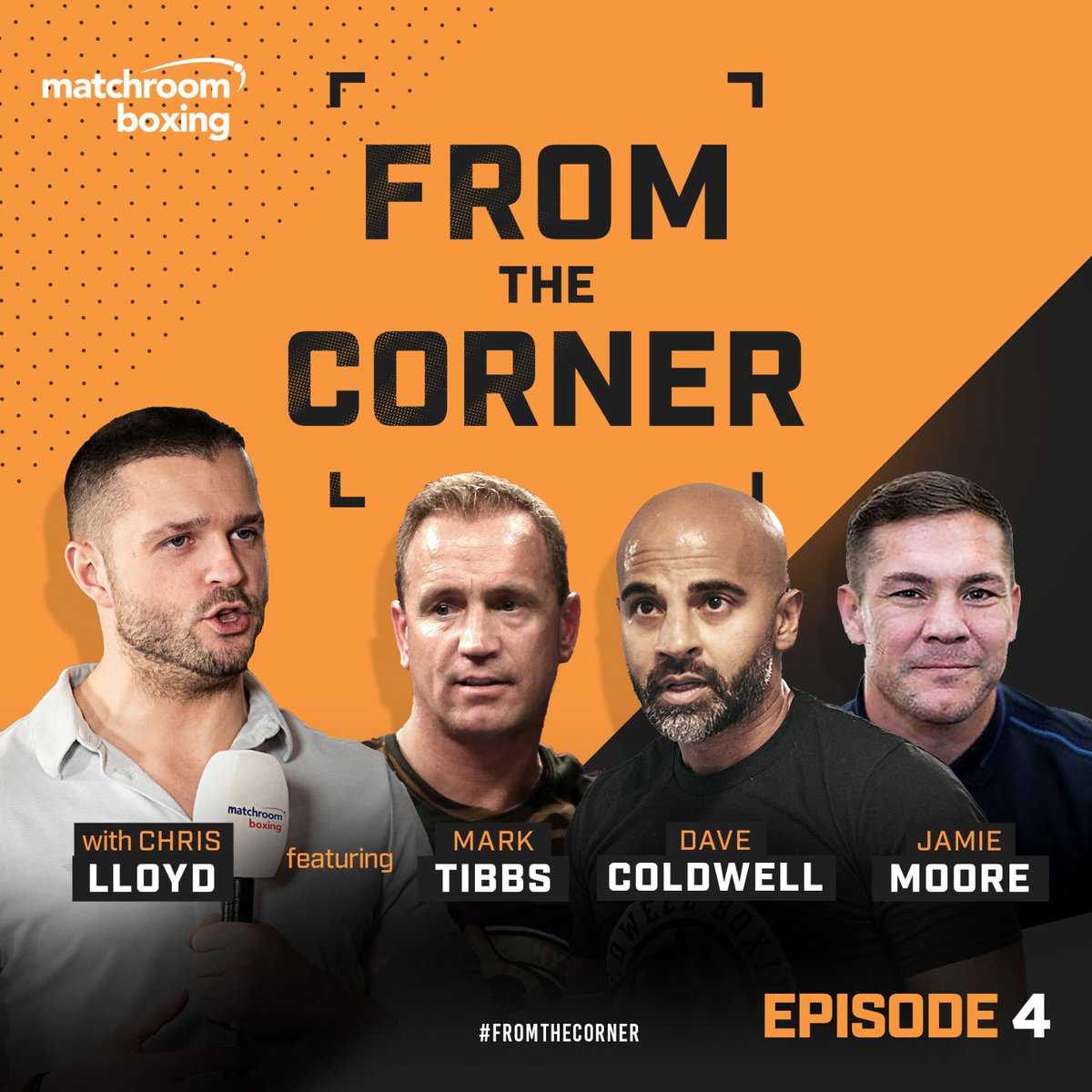 davidcoldwell's tweet photo. Tune in tonight from 7pm on @matchroomboxing YouTube channel for the latest episode of #FromTheCorner with @MarkTibbsBoxing  @JamieMoore777 &amp; myself, with the main man @ChrisLloydTV hosting. #boxing #talk #fromthiscorner https://t.co/eiXxGc7Db7